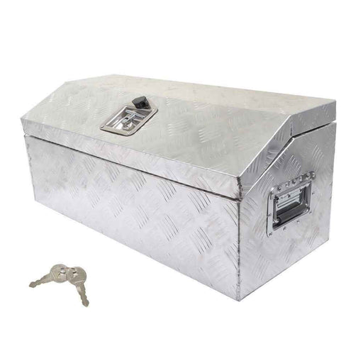 DURAFORCE 30" Silver Aluminum Alloy Underbody Storage Tool Box Pentagon for Truck Trailer