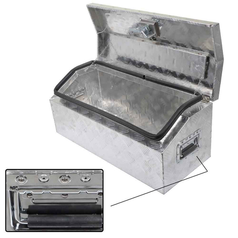 DURAFORCE 30" Silver Aluminum Alloy Underbody Storage Tool Box Pentagon for Truck Trailer