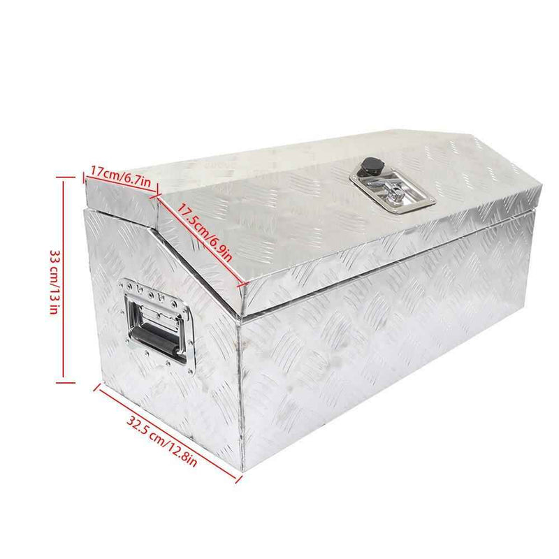 DURAFORCE 30" Silver Aluminum Alloy Underbody Storage Tool Box Pentagon for Truck Trailer
