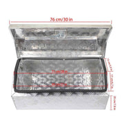DURAFORCE 30" Silver Aluminum Alloy Underbody Storage Tool Box Pentagon for Truck Trailer