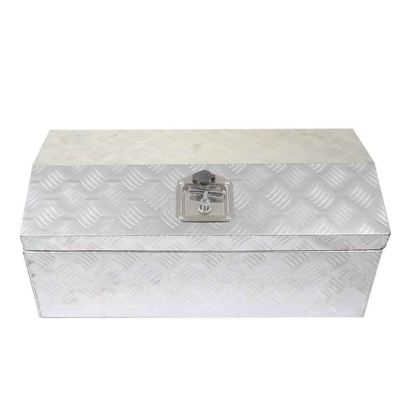 DURAFORCE 30" Silver Aluminum Alloy Underbody Storage Tool Box Pentagon for Truck Trailer