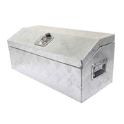 DURAFORCE 30" Silver Aluminum Alloy Underbody Storage Tool Box Pentagon for Truck Trailer