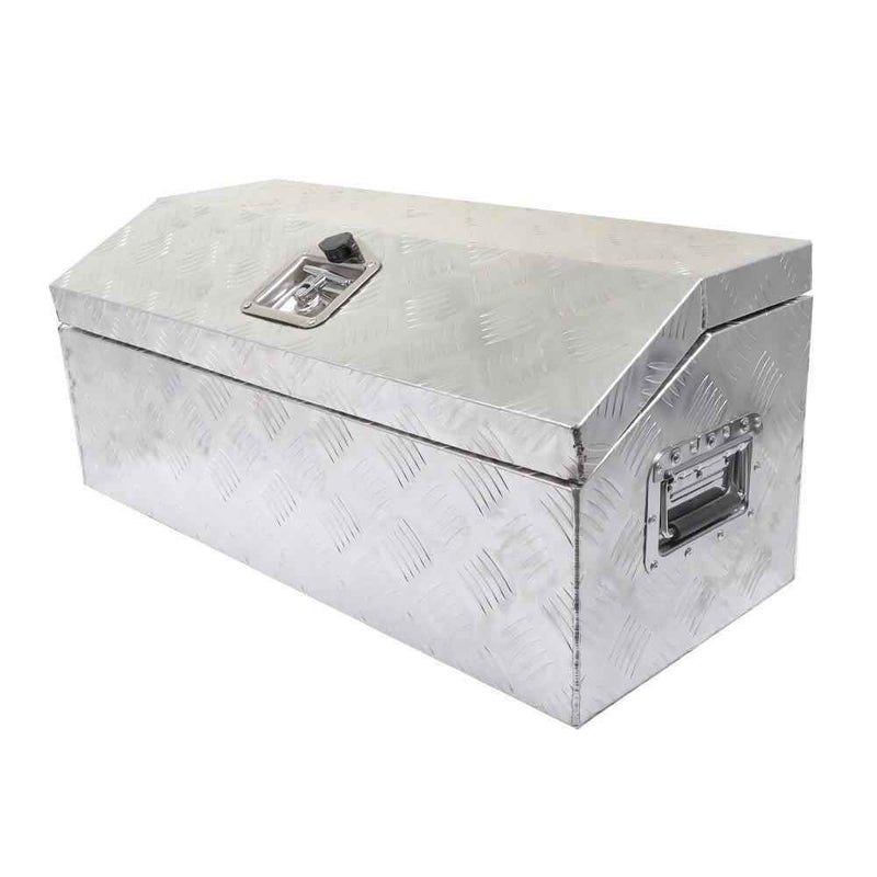 DURAFORCE 30" Silver Aluminum Alloy Underbody Storage Tool Box Pentagon for Truck Trailer