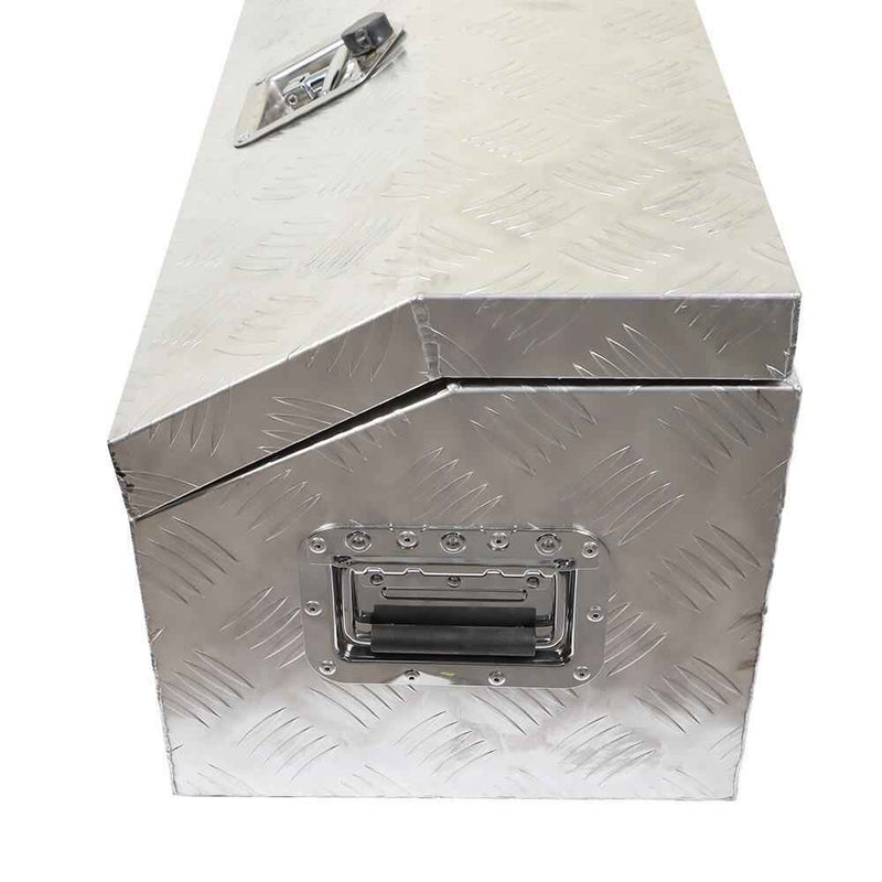 DURAFORCE 30" Silver Aluminum Alloy Underbody Storage Tool Box Pentagon for Truck Trailer