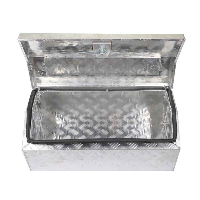 DURAFORCE 30" Silver Aluminum Alloy Underbody Storage Tool Box Pentagon for Truck Trailer