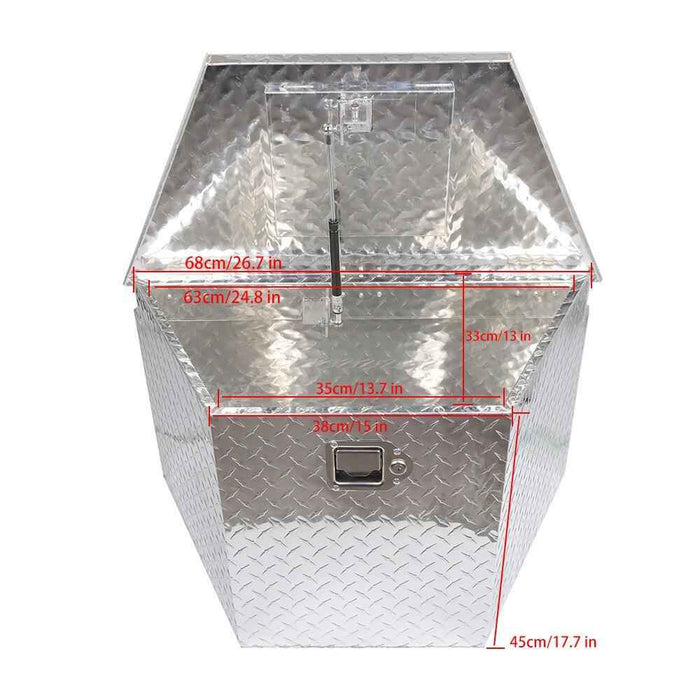 DURAFORCE 29"X15"X18"Aluminum Trailer Tongue Box For Camper PickUp Truck Tool Storage