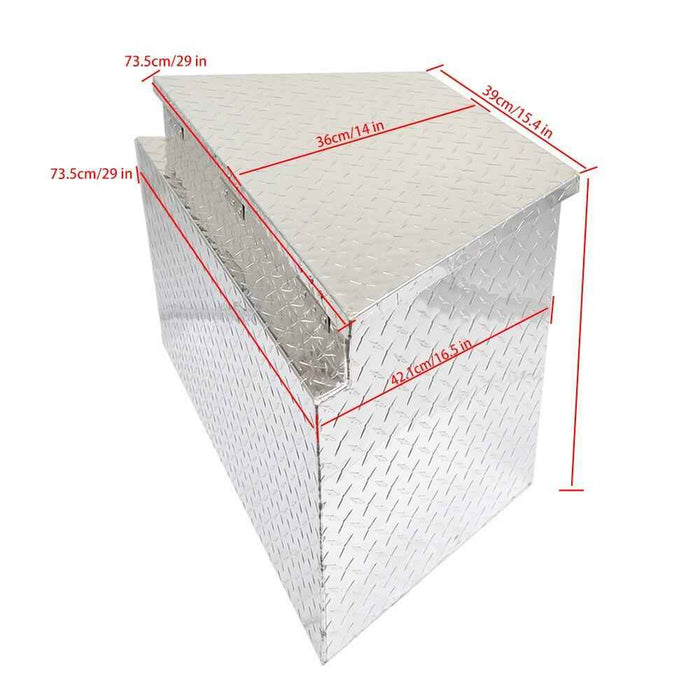 DURAFORCE 29"X15"X18"Aluminum Trailer Tongue Box For Camper PickUp Truck Tool Storage