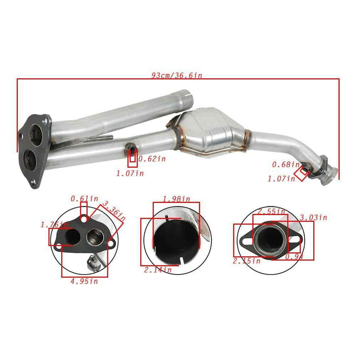 DURAFORCE For Ford Ranger XL/XLT 3.0L 2004-2006 Left+Right Y Pipe Catalytic Converter Set