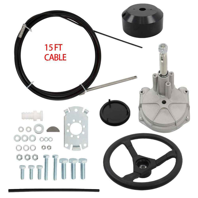 DURAFORCE 15 Feet Steering Cable Boat Rotary Steering System Outboard Kit SS13715