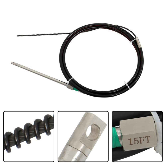 DURAFORCE 15 Feet Steering Cable Boat Rotary Steering System Outboard Kit SS13715