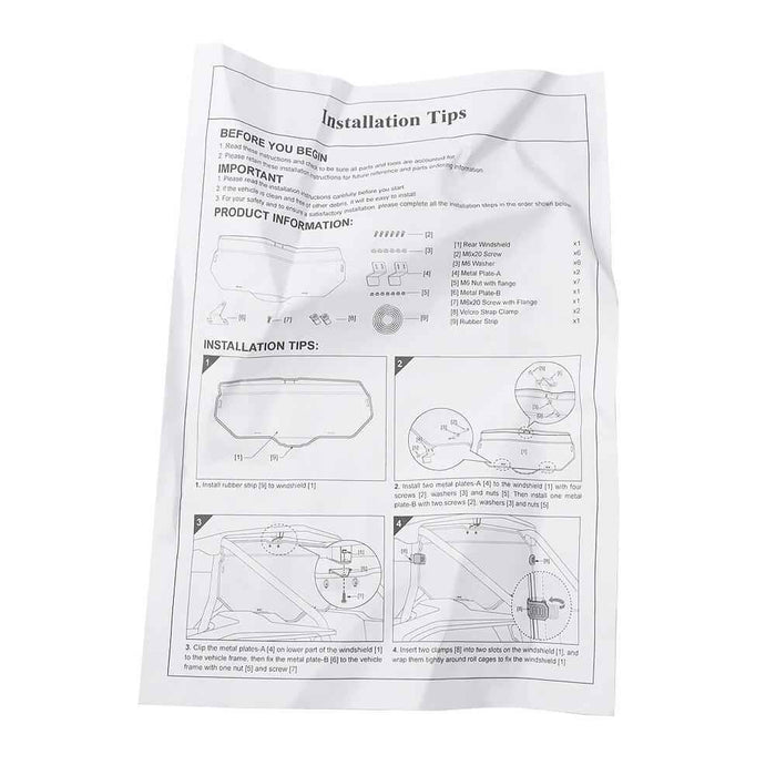 DURAFORCE Rear Polycarbonate Windshield For Honda Talon 1000R / 1000X Dark Tint 2019+