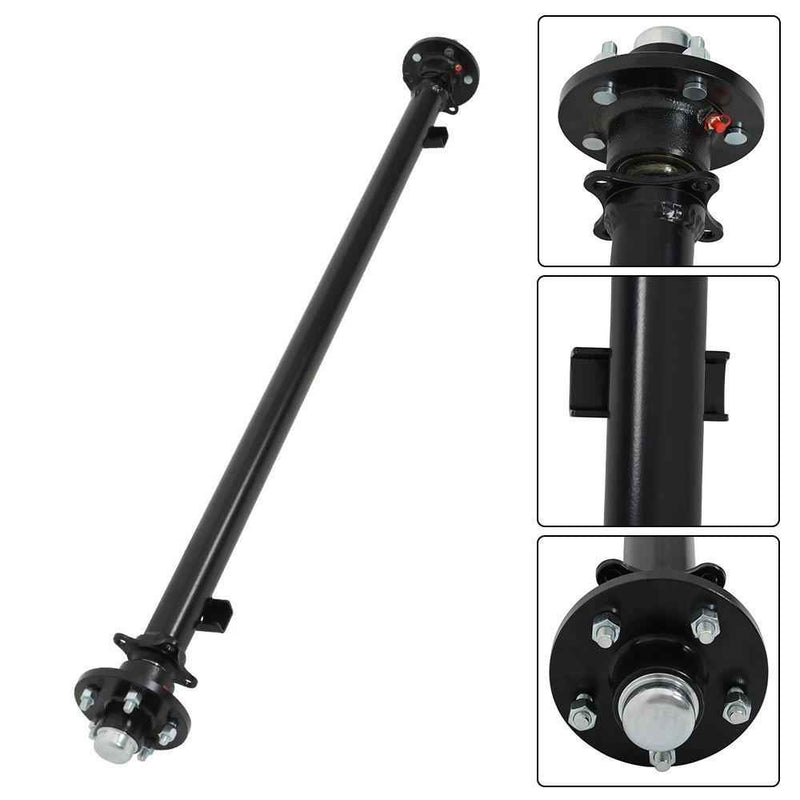 DURAFORCE 3.5K Trailer Axle 3500 lbs 5 lug 61" Hub Face 46" Spring Center 48" Wide Frame