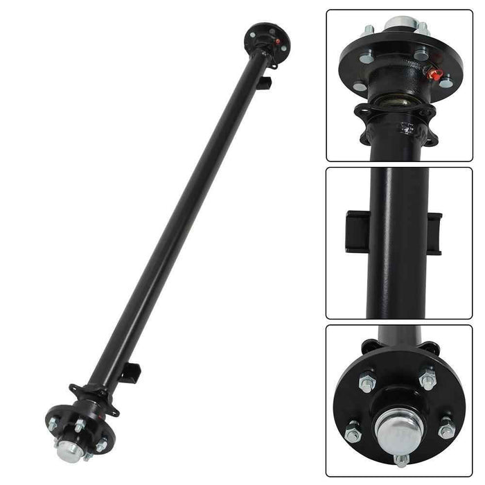 DURAFORCE 3.5K Trailer Axle 3500 lbs 5 lug 61" Hub Face 46" Spring Center 48" Wide Frame