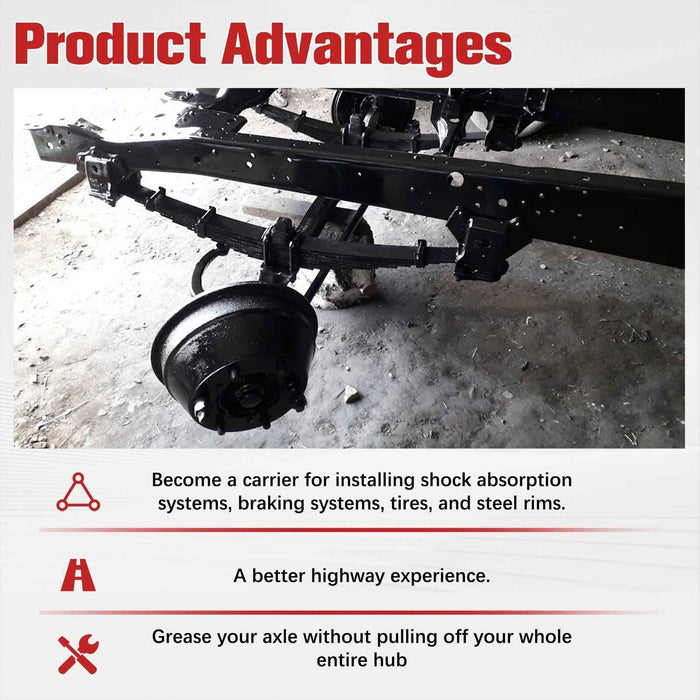 DURAFORCE 3.5K Trailer Axle 3500 lbs 5 lug 61" Hub Face 46" Spring Center 48" Wide Frame