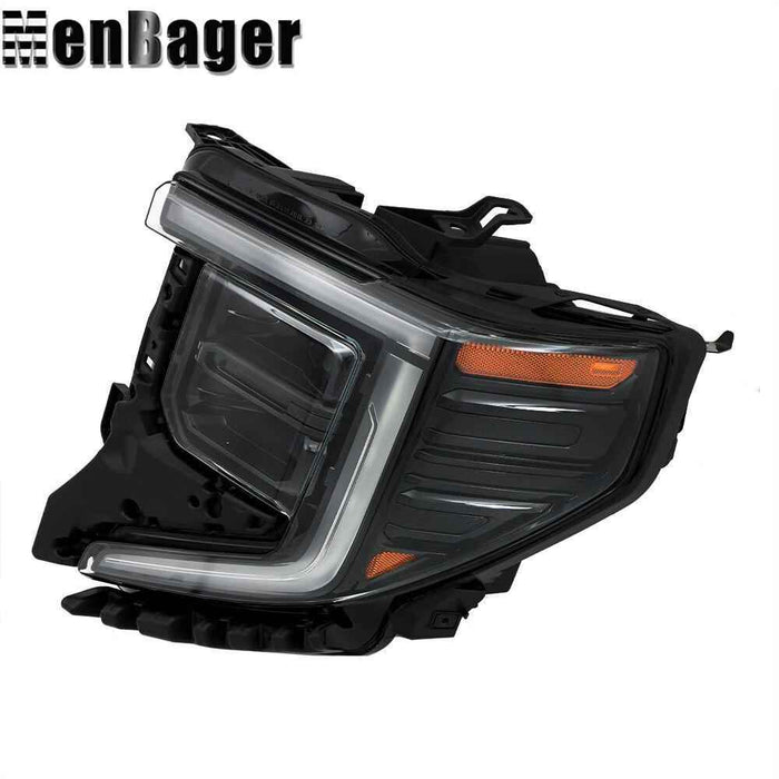 DURAFORCE Black Trim LED Headlight LH Side For GMC Sierra 1500 Elevation/Pro/SLE 2022-2024