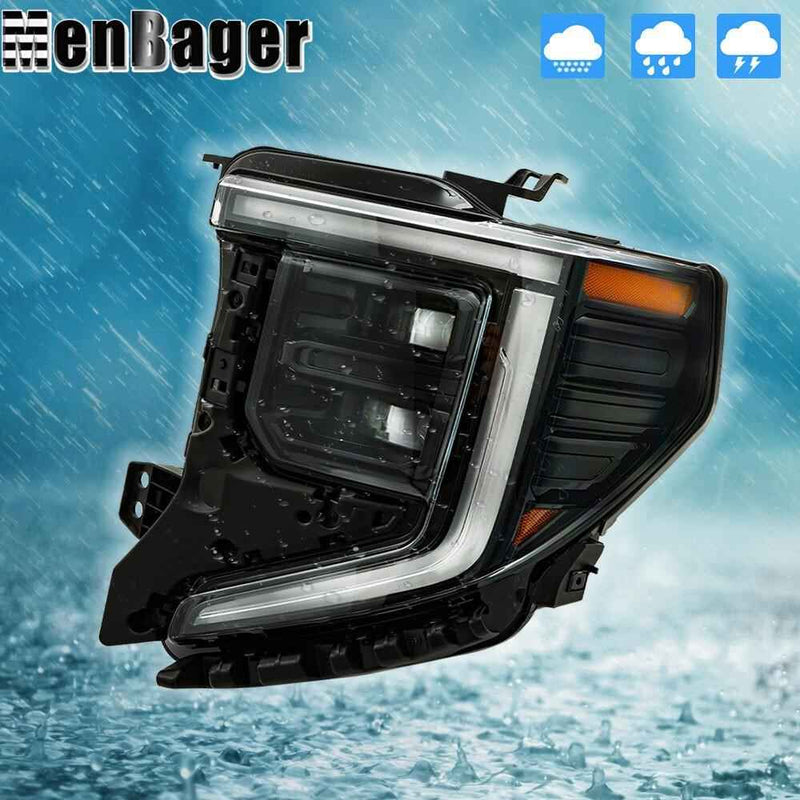 DURAFORCE Black Trim LED Headlight LH Side For GMC Sierra 1500 Elevation/Pro/SLE 2022-2024