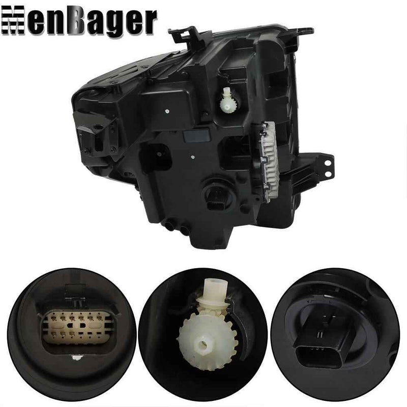 DURAFORCE Black Trim LED Headlight LH Side For GMC Sierra 1500 Elevation/Pro/SLE 2022-2024