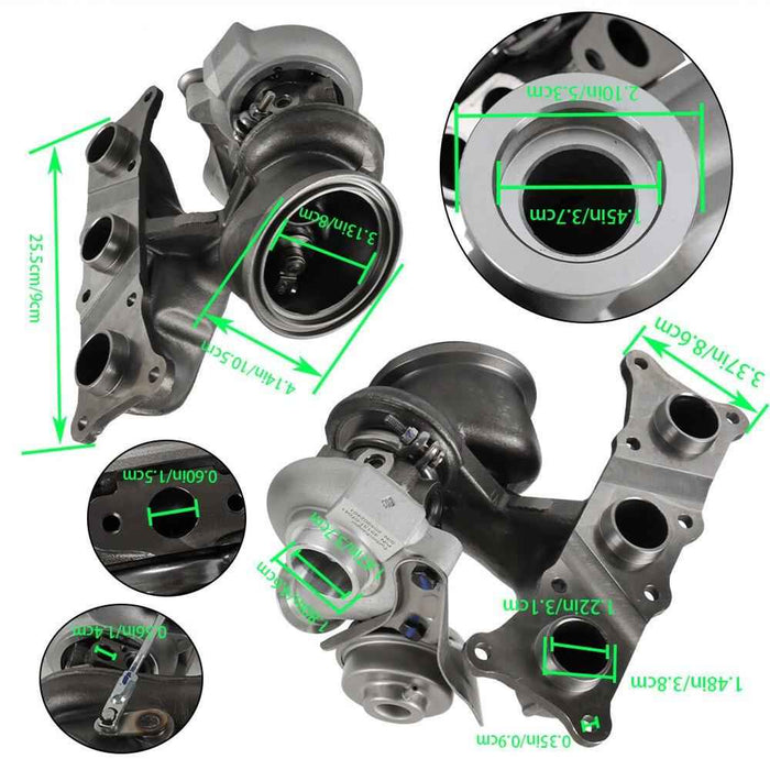 DURAFORCE Twin Turbocharger For 2007-2015 BMW 335i xDrive 335is E90 E92 E93 3.0L N54B30
