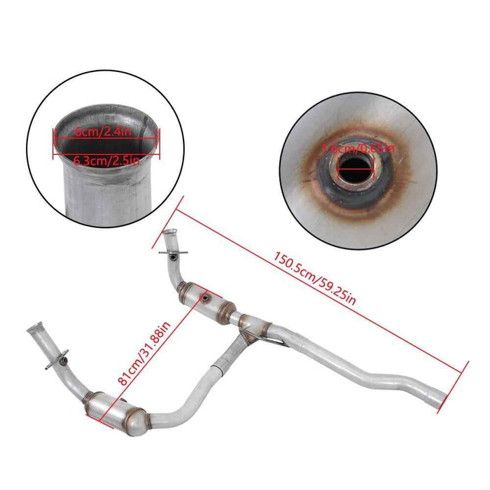 DURAFORCE For 2008 2009 2010 2011 2012 2013 Jeep Liberty 3.7L Y pipe Catalytic Converters