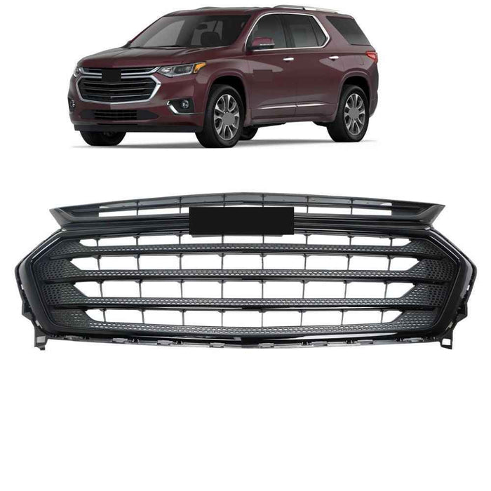 DURAFORCE For Chevy Traverse 2018 2019 21 2021 Front Upper Bumper Grille Grill Gloss Black