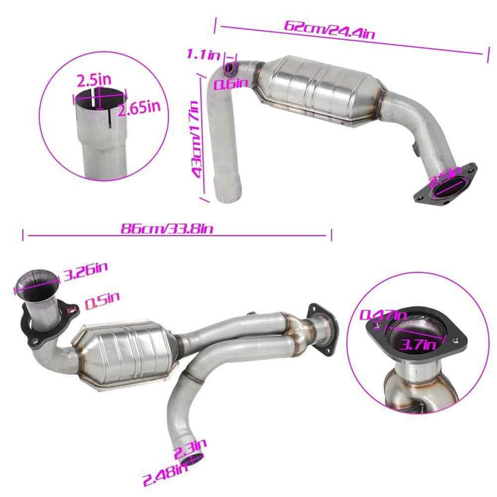 DURAFORCE Y Pipe Catalytic Converter For Chevy Silverado 1500 GMC Sierra 1500 1999-2006