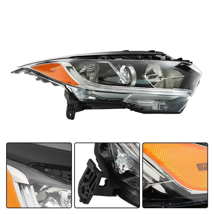 DURAFORCE Right Passenger Side For 2019-2021 Honda HRV Black Headlights Halogen W/LED DRL