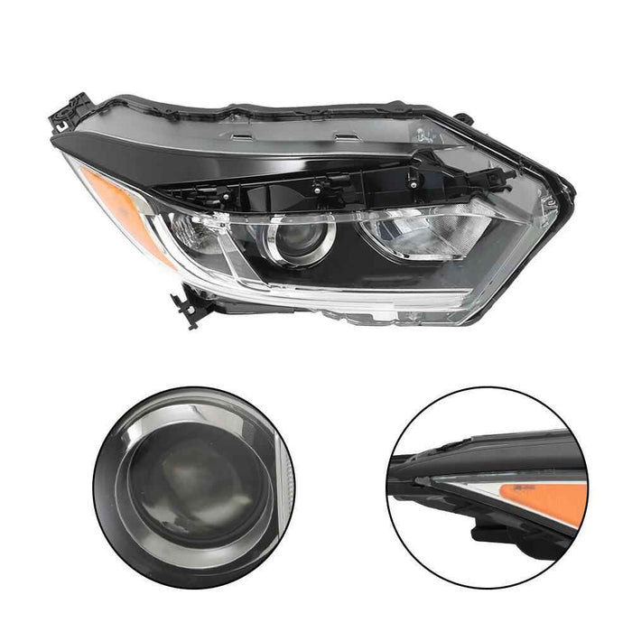 DURAFORCE Right Passenger Side For 2019-2021 Honda HRV Black Headlights Halogen W/LED DRL