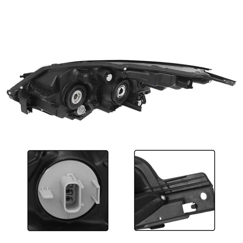 DURAFORCE Right Passenger Side For 2019-2021 Honda HRV Black Headlights Halogen W/LED DRL