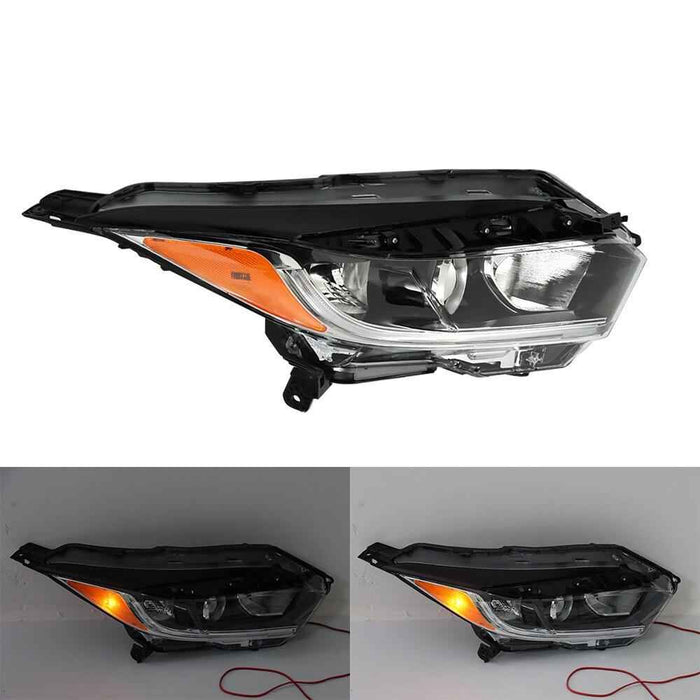 DURAFORCE Right Passenger Side For 2019-2021 Honda HRV Black Headlights Halogen W/LED DRL
