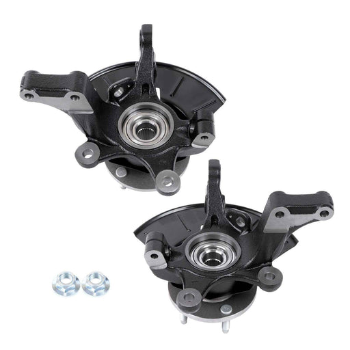 DURAFORCE 2PCS Front Wheel Hub Bearing & Steering Knuckle Assembly For Ford Mazda Mercury