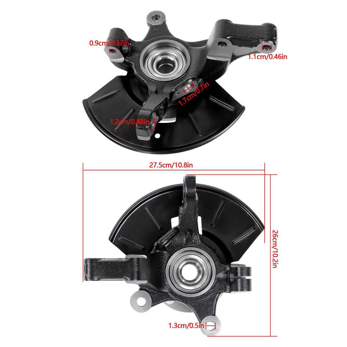 DURAFORCE 2PCS Front Wheel Hub Bearing & Steering Knuckle Assembly For Ford Mazda Mercury