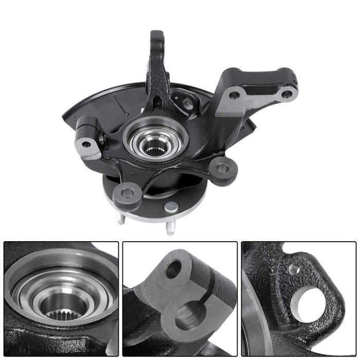 DURAFORCE 2PCS Front Wheel Hub Bearing & Steering Knuckle Assembly For Ford Mazda Mercury