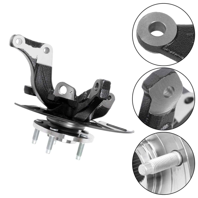DURAFORCE 2PCS Front Wheel Hub Bearing & Steering Knuckle Assembly For Ford Mazda Mercury
