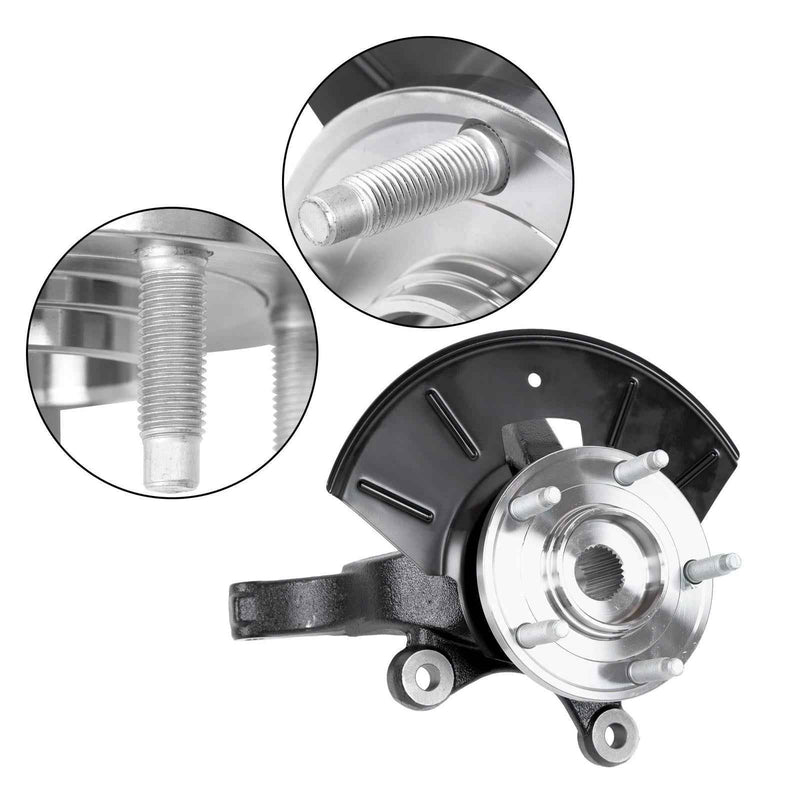 DURAFORCE 2PCS Front Wheel Hub Bearing & Steering Knuckle Assembly For Ford Mazda Mercury