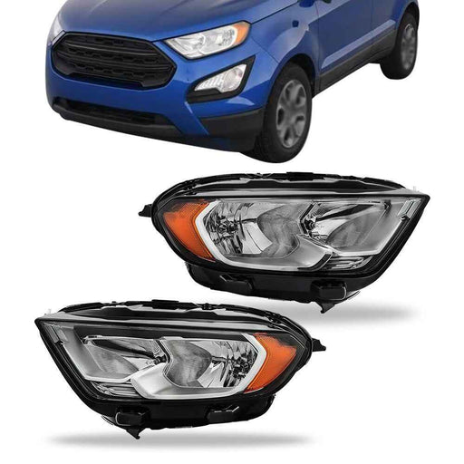 DURAFORCE For 2018-2022 Ford EcoSport S Sport Halogen Headlights Black Housing Right&Left