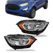 DURAFORCE For 2018-2022 Ford EcoSport S Sport Halogen Headlights Black Housing Right&Left