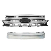 DURAFORCE For 2011-2014 Ford Edge Front Upper Grill Assembly Chrome Molding Trim Grille