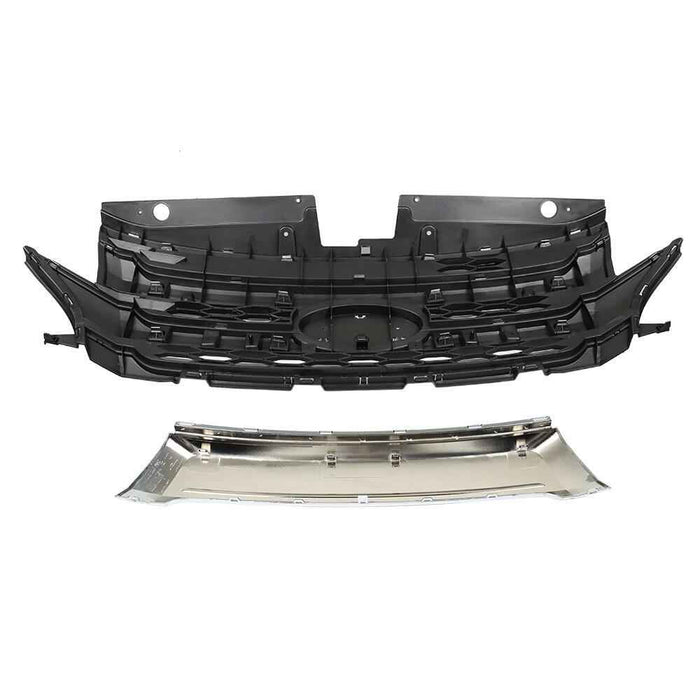 DURAFORCE For 2011-2014 Ford Edge Front Upper Grill Assembly Chrome Molding Trim Grille