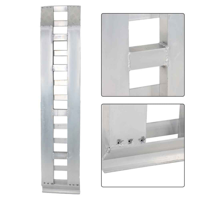 DURAFORCE 72"x15" Aluminum Ramps 2 Pcs 6500Lbs Car Trailer Truck Hook End 1 Pair 6FT