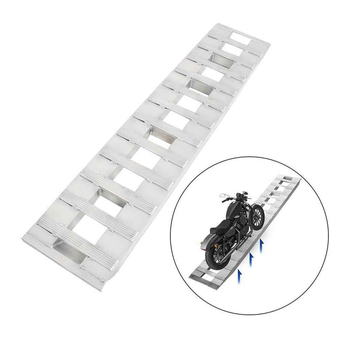 DURAFORCE 72"x15" Aluminum Ramps 2 Pcs 6500Lbs Car Trailer Truck Hook End 1 Pair 6FT