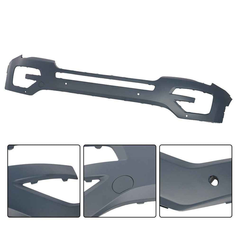 DURAFORCE Front Upper Bumper Cover For 2016 2017 Ford Explorer Primed W/Sensor holes Black