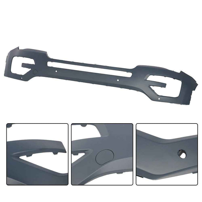 DURAFORCE Front Upper Bumper Cover For 2016 2017 Ford Explorer Primed W/Sensor holes Black