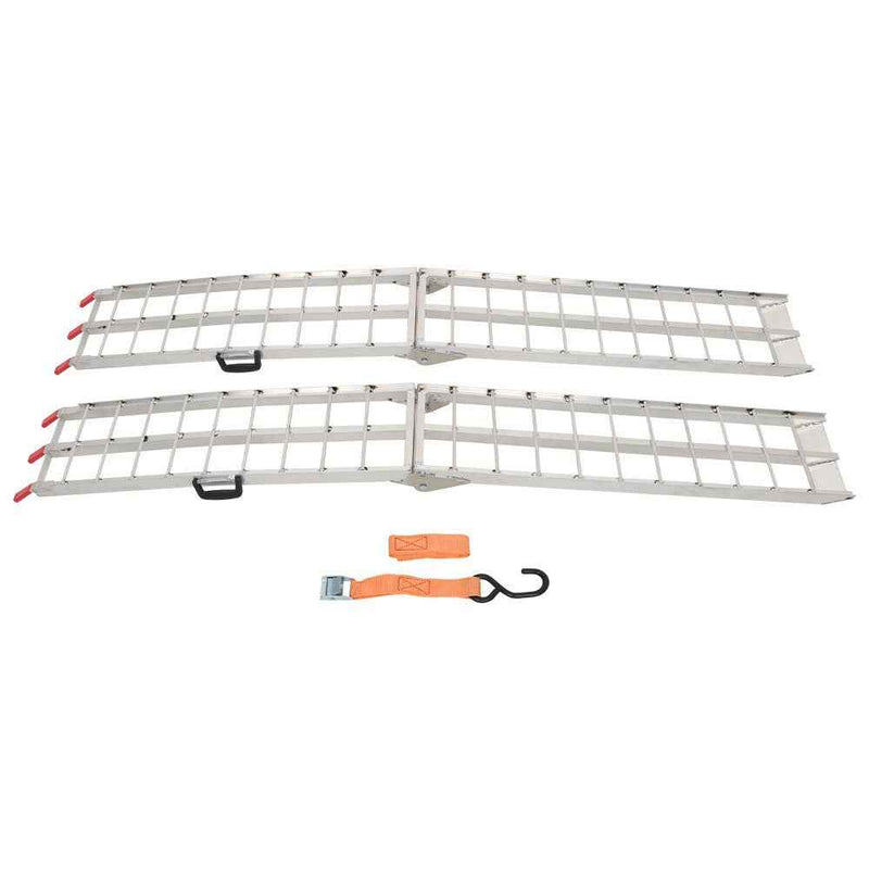 DURAFORCE 2pcs ATV UTV 7.5' Aluminum Folding Loading Ramps For Truck Motorcycle Lawn Mower