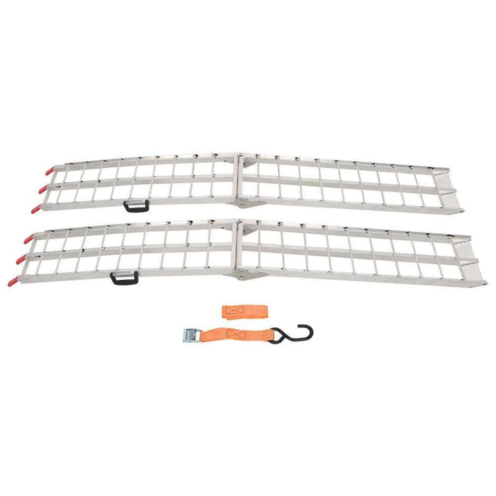 DURAFORCE 2pcs ATV UTV 7.5' Aluminum Folding Loading Ramps For Truck Motorcycle Lawn Mower