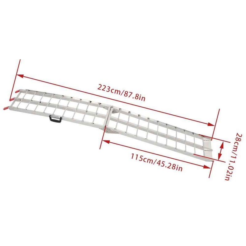 DURAFORCE 2pcs ATV UTV 7.5' Aluminum Folding Loading Ramps For Truck Motorcycle Lawn Mower