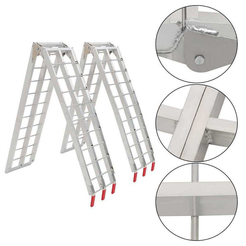 DURAFORCE 2pcs ATV UTV 7.5' Aluminum Folding Loading Ramps For Truck Motorcycle Lawn Mower