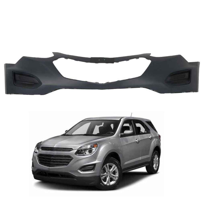 DURAFORCE ABS Plastic Black Front Bumper Cover Replacement Fit For 2016-2017 Chevy Equinox