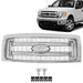 DURAFORCE Fit For 2009-2014 Ford F150 Front Upper Bumper Chrome Grille Horizontal Billet