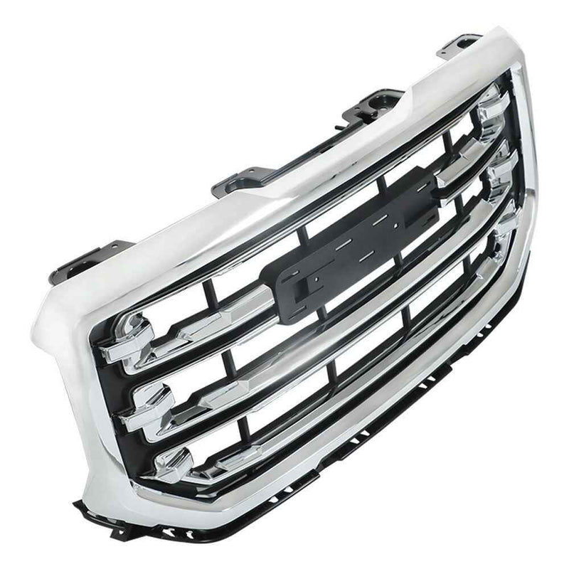 DURAFORCE Front Upper Grille For GMC Sierra 1500 16-2018 19 Chrome Grill Horizontal Billet