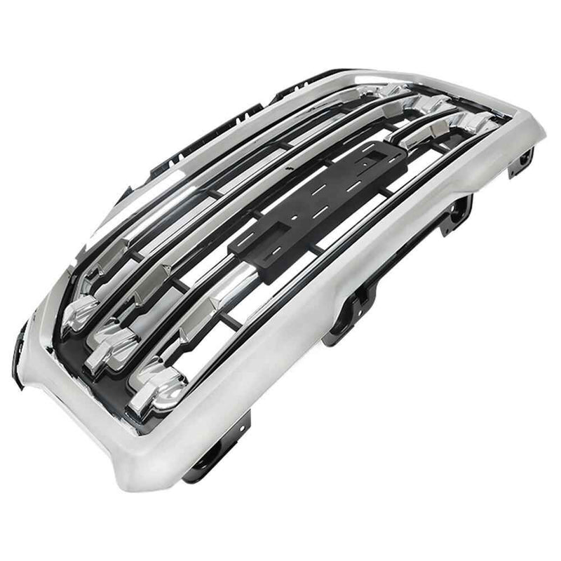 DURAFORCE Front Upper Grille For GMC Sierra 1500 16-2018 19 Chrome Grill Horizontal Billet